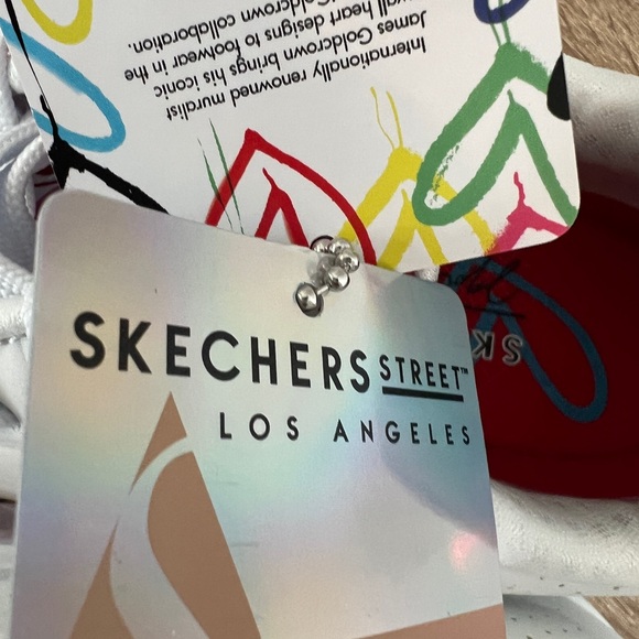 Skechers White w Red Heart Sneakers: JGoldcrown X Sketchers Collab - Picture 5 of 8